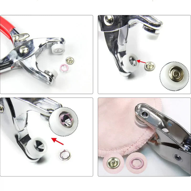 High-Quality Metal Tich Button Tool with 100 Buttons