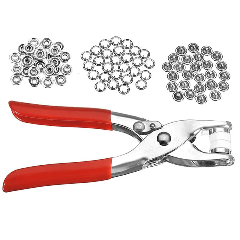 High-Quality Metal Tich Button Tool with 100 Buttons