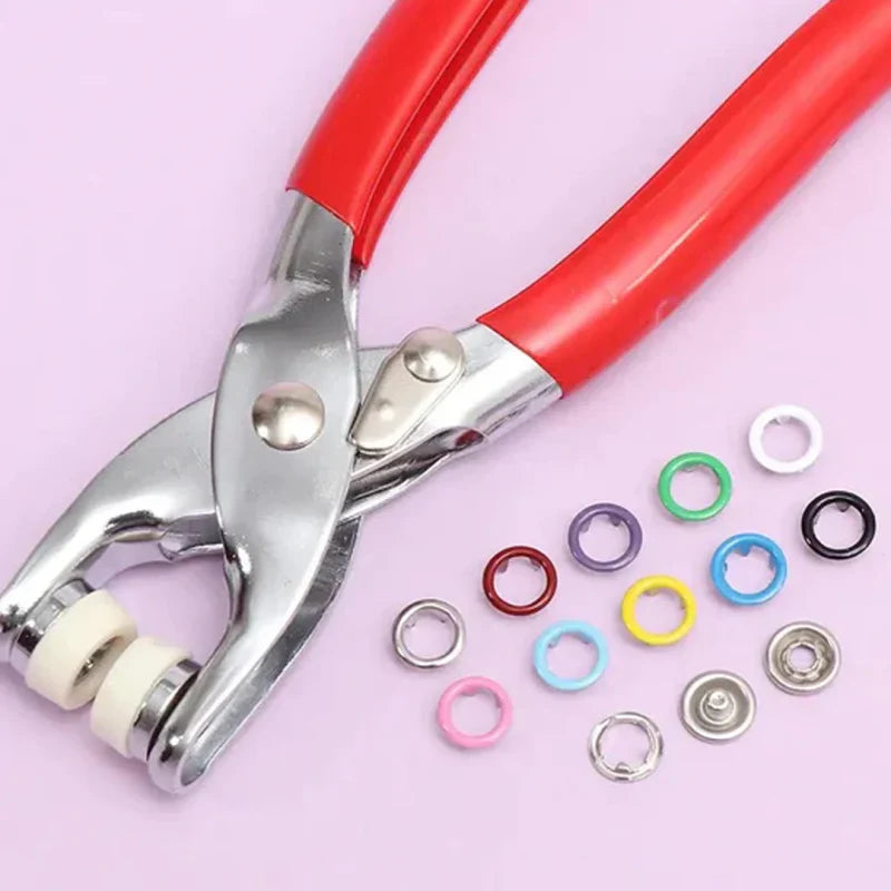 High-Quality Metal Tich Button Tool with 100 Buttons
