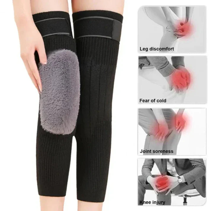 🔥  1 Pair Premium Winter Full Wool Knee Warmers Free Delivery with 50% OFF 🎁