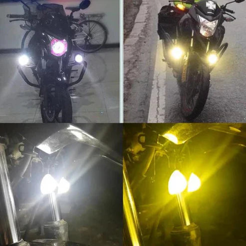 2 Pcs Set Mini Driving Fog Lights with Two Colour White & Yellow | Free delivery with 50% off 🎁