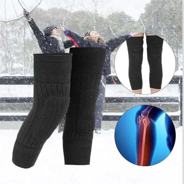 🔥  1 Pair Premium Winter Full Wool Knee Warmers Free Delivery with 50% OFF 🎁