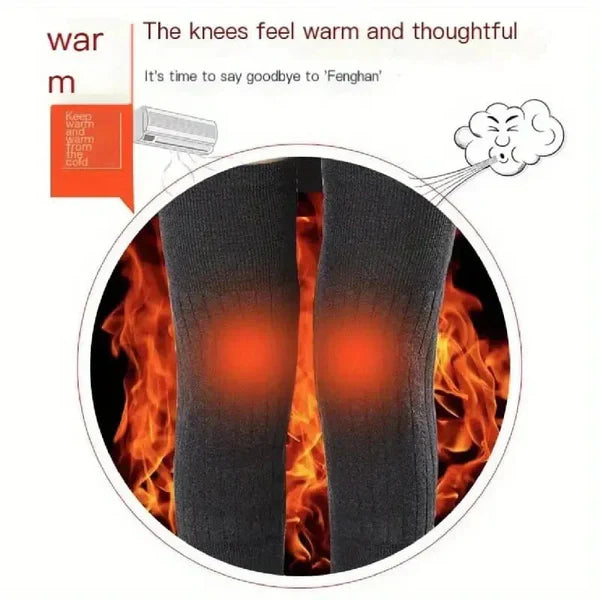 🔥  1 Pair Premium Winter Full Wool Knee Warmers Free Delivery with 50% OFF 🎁