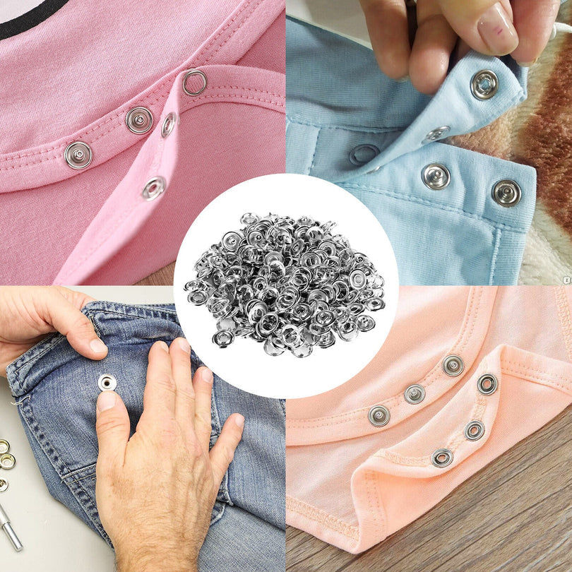 High-Quality Metal Tich Button Tool with 100 Buttons