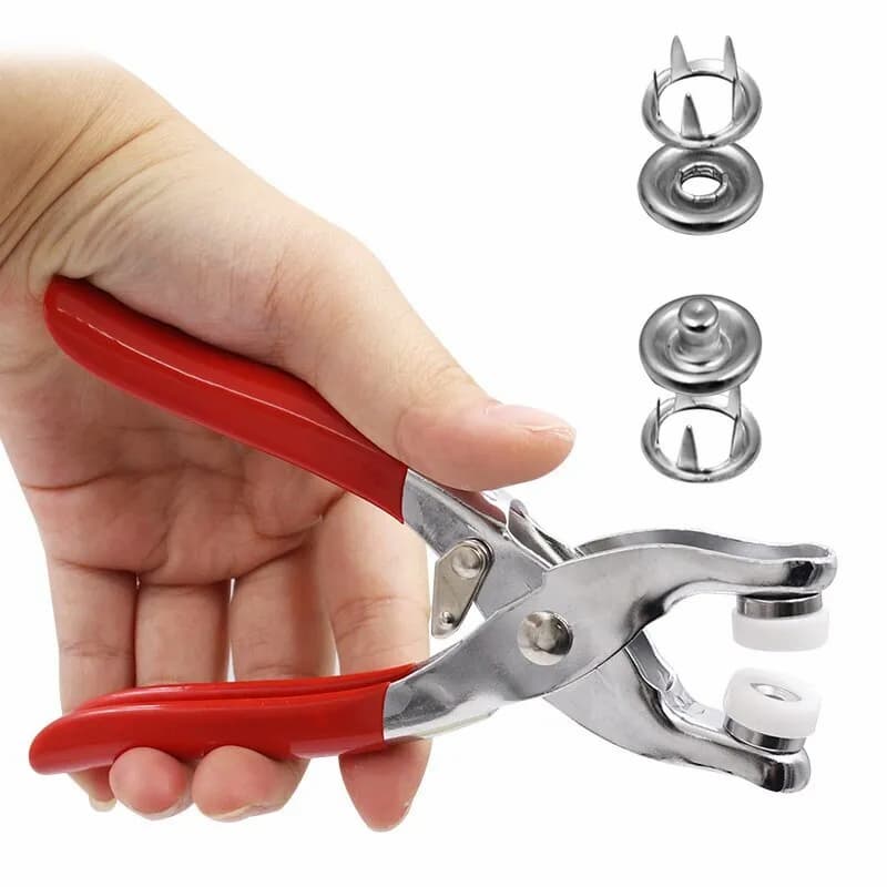 Tich and Snap Button Press Tool, 9.5mm Metal Ring Buttons Press Plier
