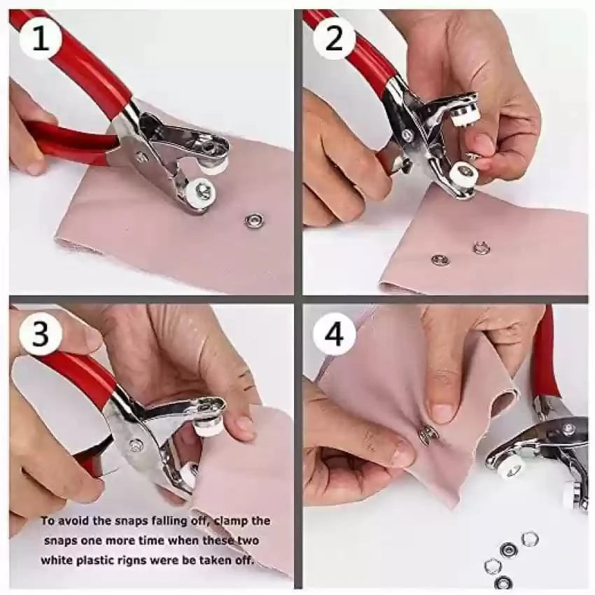 Tich and Snap Button Press Tool, 9.5mm Metal Ring Buttons Press Plier